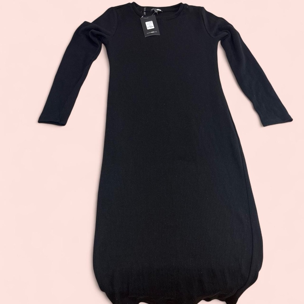 Fashion Nova Black Long Sleeve Dress